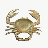 White Moose crab-shaped ceramic bowl with gold accents, featuring intricate crab design on a white background.