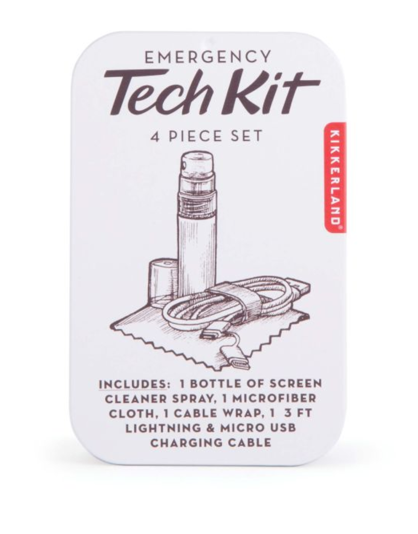 isAlbi emergency tech kit with essential tools and accessories for quick technical repairs, displayed in a compact, organized layout.