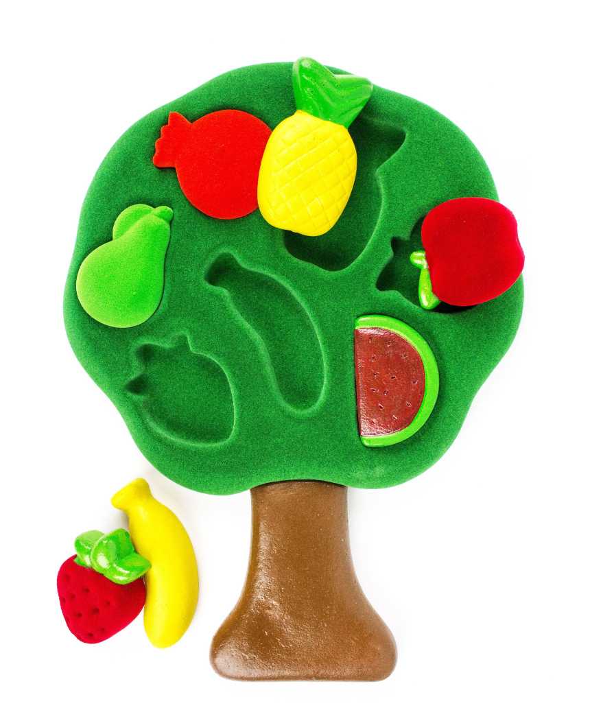 Colorful Rubbabu Shapes Sorter Fruits toy with various fruit shapes and vibrant colors for educational play.