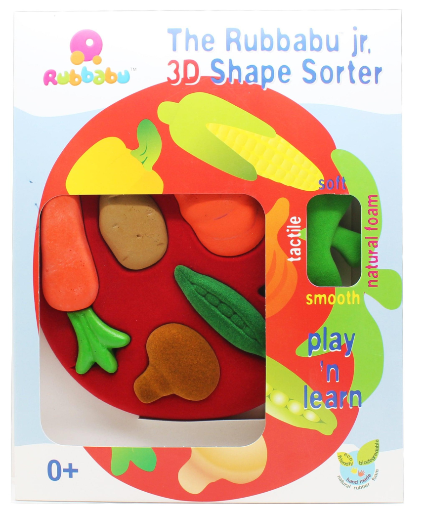 Colorful Rubbabu Shapes Sorter Vegetables toy with soft, textured vegetable shapes for early shape and color recognition learning.