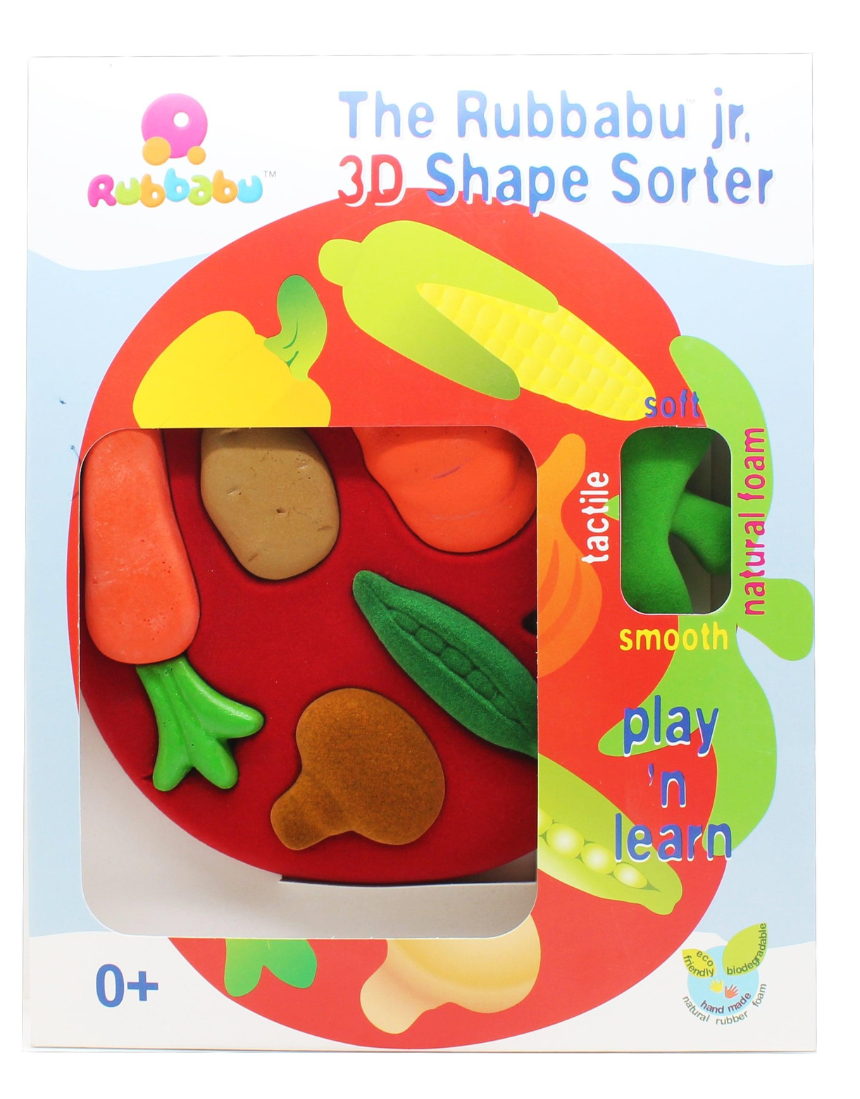 Colorful Rubbabu Shapes Sorter Vegetables toy with soft, textured vegetable shapes for early shape and color recognition learning.