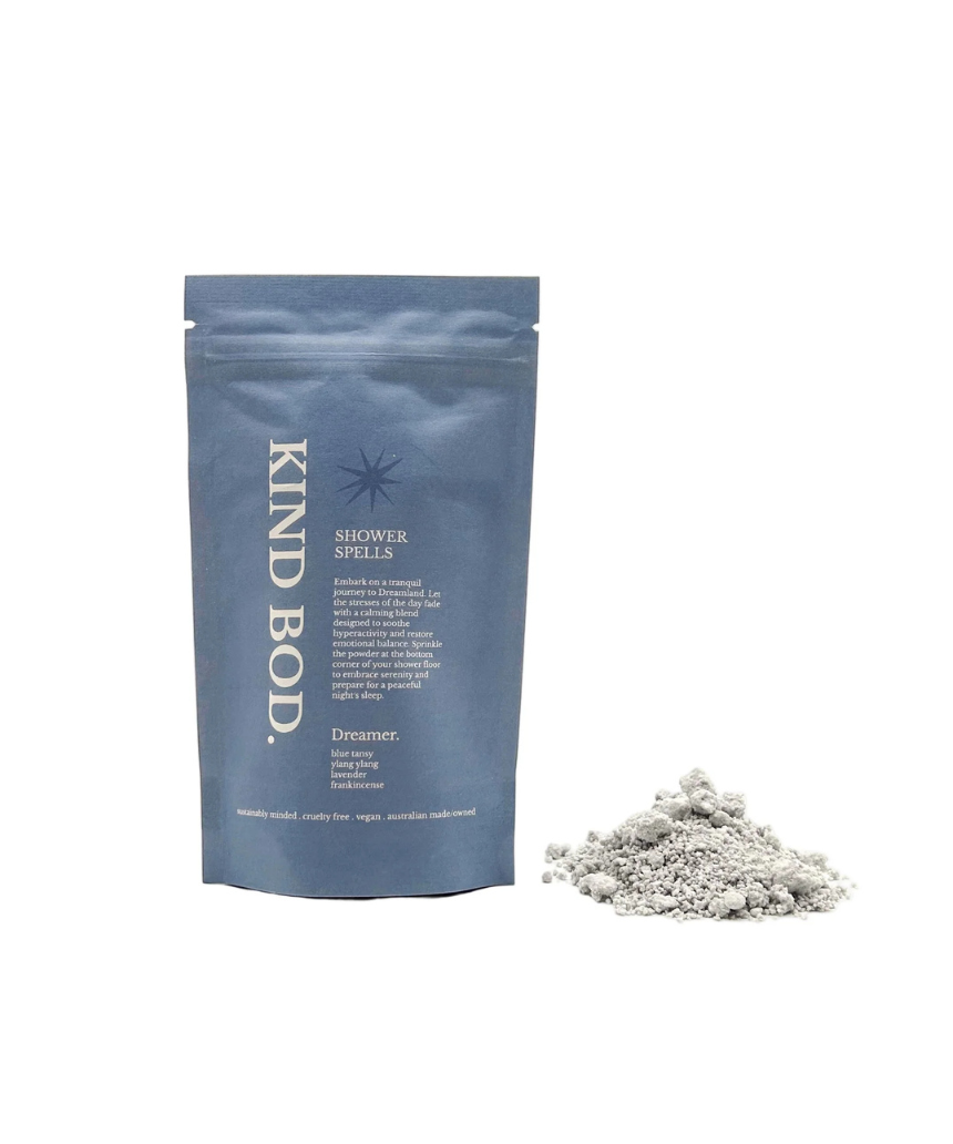 Kind Bod Shower Spell Pack Dreamer shower steamer with floral and herbal ingredients for a relaxing shower experience.