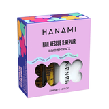 Hanami Nail Rescue & Repair Treatment Pack by Hanami Cosmetics, featuring nourishing nail treatment bottles on a white background.