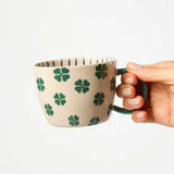 Jones & Co Chino Mug with "Lucky Me" print, ceramic drinkware featuring a cheerful design and comfortable handle.