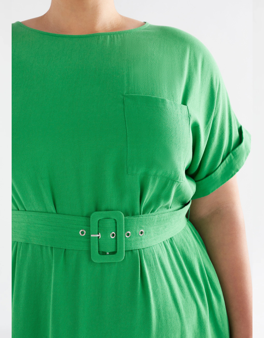 Elk Olyck Midi Dress in soft fabric, featuring a relaxed fit and stylish design, perfect for casual or semi-formal occasions.