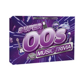 William Valentine Super 00s Music Trivia card featuring vibrant design and questions about 2000s popular music culture.