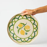 Jones & Co Tavola platter displaying a large, elegant ceramic serving platter with intricate designs and a glossy finish.