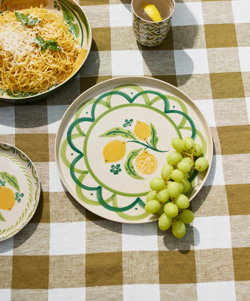 Jones & Co Tavola platter with intricate design, large serving dish perfect for presenting food elegantly