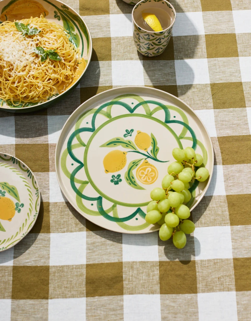 Jones & Co Tavola platter with intricate design, large serving dish perfect for presenting food elegantly