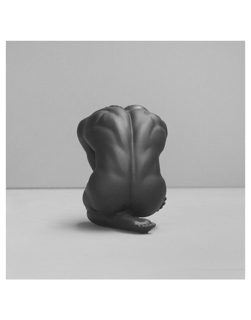 White Moose Body Sculpture Aydian in black, detailed artistic sculpture showcasing form and craftsmanship.