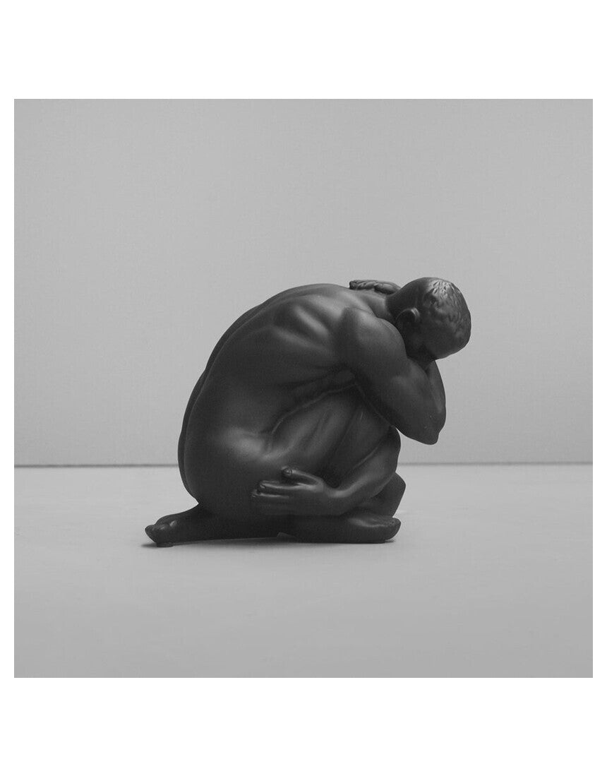 White Moose Body Sculpture Aydian in black, detailed artistic sculpture showcasing modern design and craftsmanship.