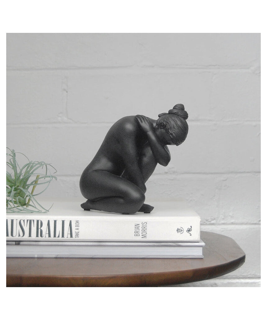 Black White Moose Body Sculpture Georgie, a sleek modern art sculpture showcasing elegant design and craftsmanship.