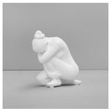 White Moose Body Sculpture Georgie in white, detailed sculpture artwork with smooth finish, showcasing elegant craftsmanship.