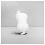 White Moose Body Sculpture Georgie in white, detailed modern art sculpture showcasing elegant craftsmanship.