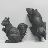 White Moose squirrel twin set in black, cozy homeware with playful squirrel design, perfect for adding charm to your space.