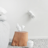 White Moose squirrel twin set homewares in white, featuring cozy design suitable for home decor.