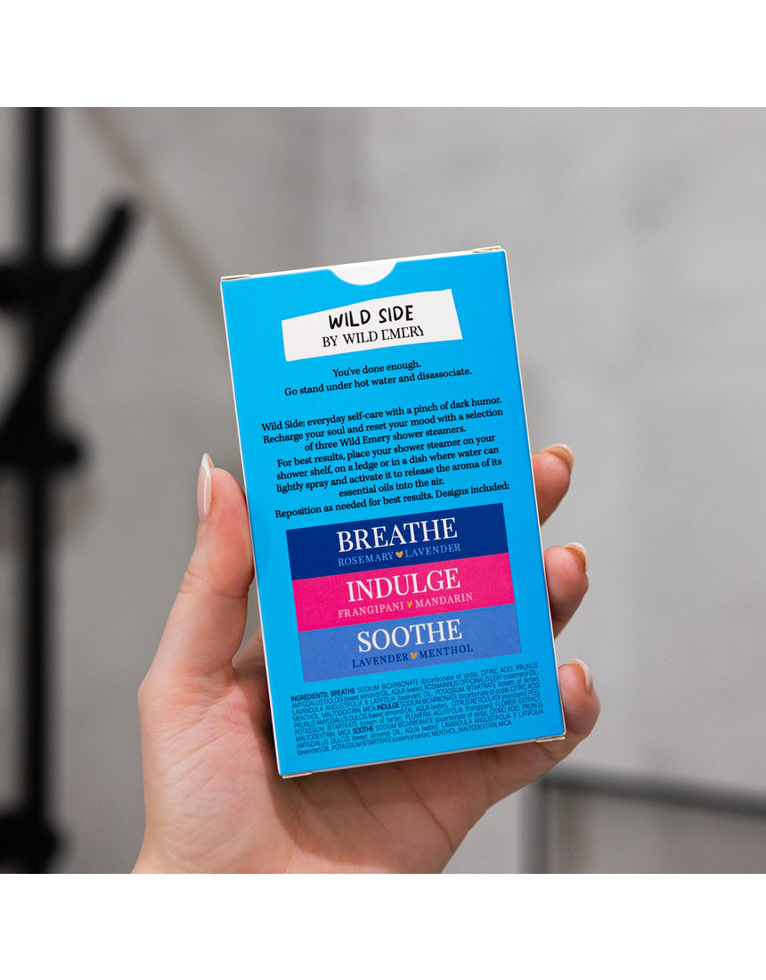 Wild Emery What A F**king Year This Week Has Been shower steamer three-pack box and tablets