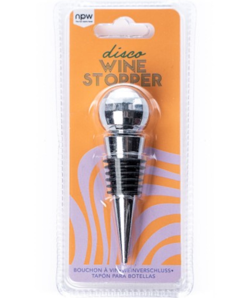 William Valentine disco wine stopper with colorful, shiny design for sealing wine bottles and adding a fun touch.