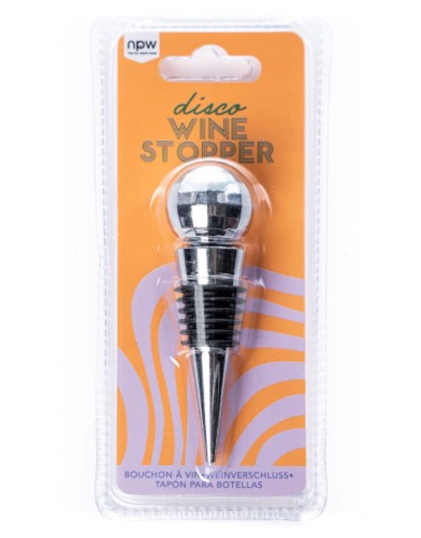 William Valentine disco wine stopper with colorful, shiny design for sealing wine bottles and adding a fun touch.