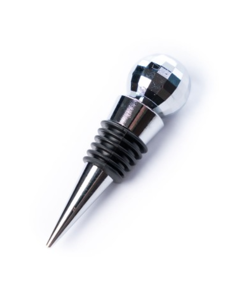 William Valentine Disco Wine Stopper with colorful, shiny design for sealing wine bottles and adding a festive touch.