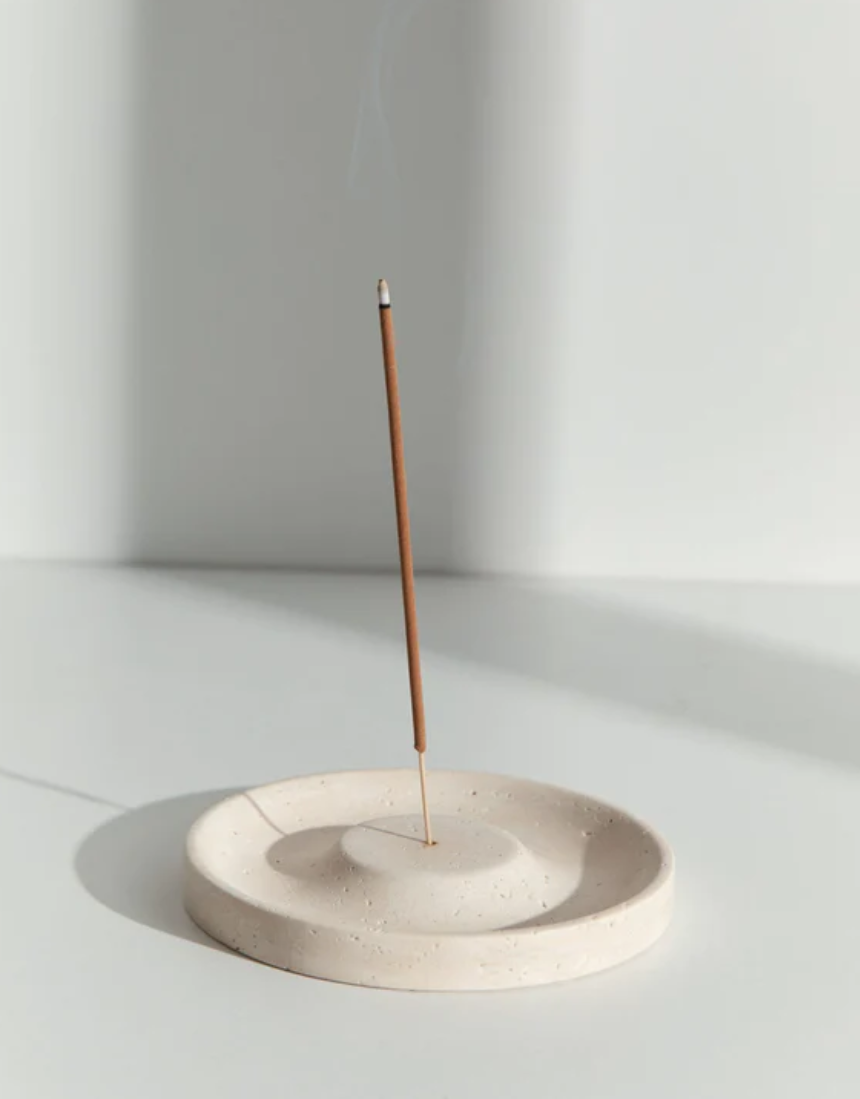Addition Studio Dune Incense Burner with intricate ceramic design and open top for burning incense sticks.