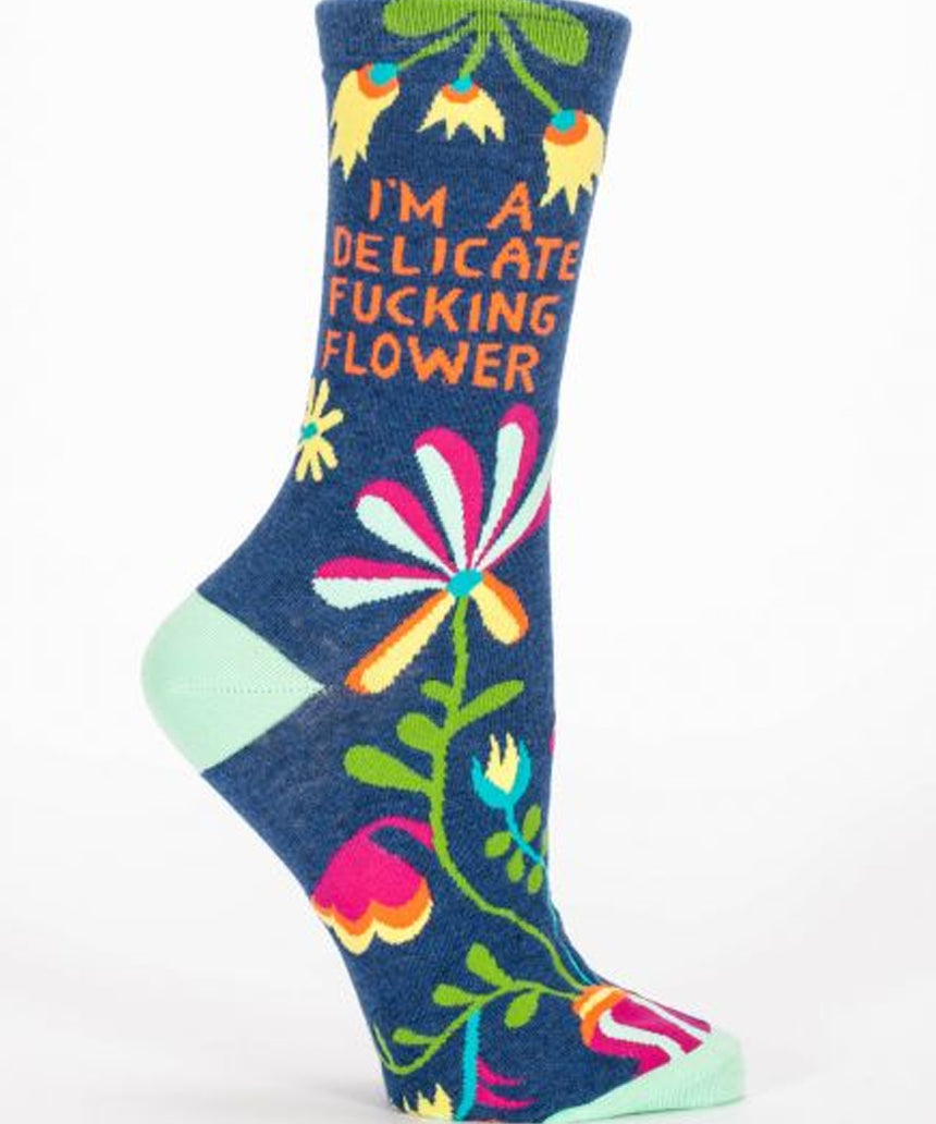 Blue Q I'm A Delicate Fucking Flower Women's Socks
