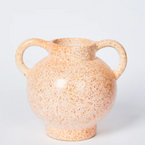 Bonnie and Neil Speckle Amber Short Vase showcasing a ceramic design with speckled amber glaze for decorative use.