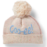 Creamy Roo cotton knit beanie by Halcyon Nights, soft and cozy hat for babies aged 3-6 months with a stylish, comfortable fit.