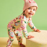 Pink Koala cotton knit beanie hat by Halcyon Nights for 3-6 months, featuring soft knit fabric and adorable design.