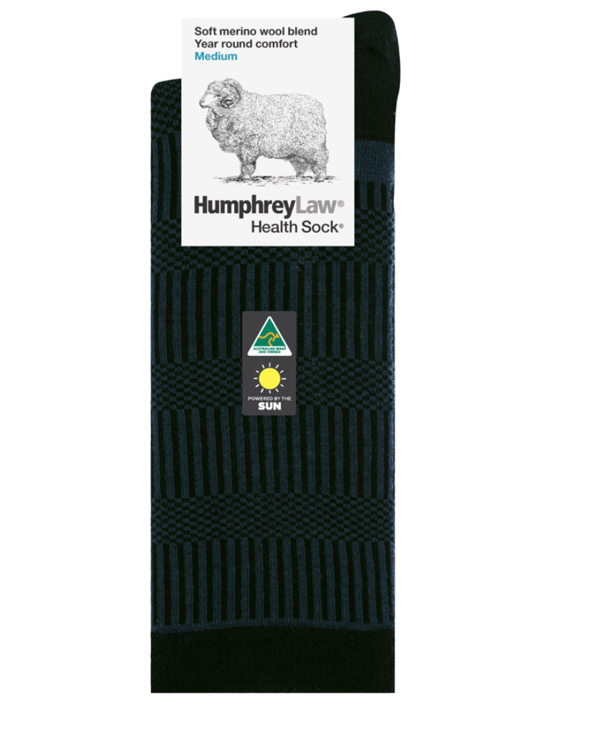 Humphrey Law patterned large merino wool scarf in denim with intricate designs, showcasing soft, high-quality wool fabric.