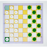 Journey of Something 3-in-1 game set featuring chess, checkers, and snakes and ladders with colorful game pieces and boards.