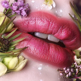 Suzy Lipsticks Miss Brooklyn Rose satin lipstick with pinkish rose shade and sleek packaging.