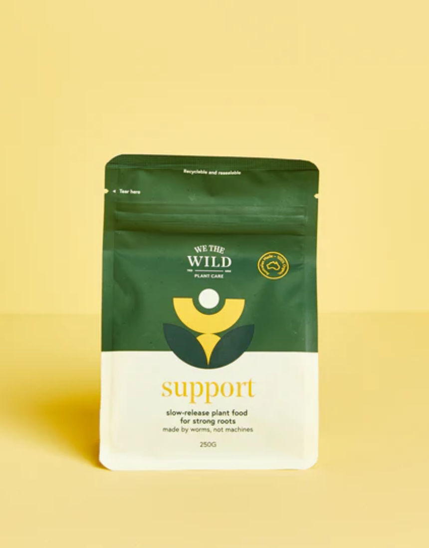 We The Wild support slow release plant pallets in a 250g package, designed for healthy plant growth and soil nourishment.