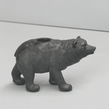 Black White Moose bear candle holder made of ceramic, designed to hold candles and add a decorative touch to spaces.