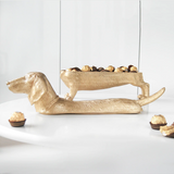 White Moose Dachshund Secret Bowl in gold, a stylish homeware piece with a dachshund design and elegant gold finish.
