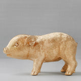 White Moose pig-shaped money box in gold color, decorative homeware for saving coins, with a smooth finish and playful design.