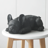 White Moose sleeping Frenchie homeware in black, featuring a cozy, detailed French Bulldog design for stylish home decor.